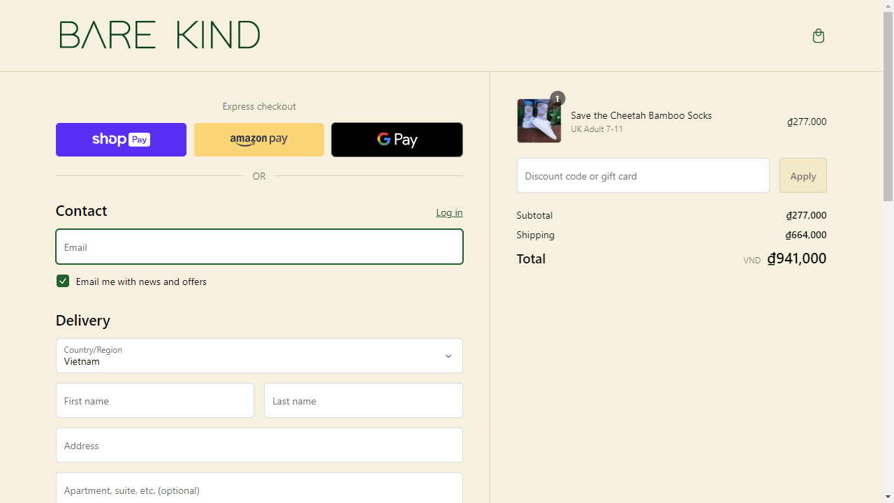 How to apply Bare Kind coupon code